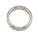 Memoryring mit Diamanten und Brillanten in 950er Platin und 750er Gelbgold gebürstet
