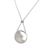 01_IhrSchmuck_WEMPE Markenschmuck Highlight, Mondanhänger mit Kette in 750er Weißgold, Besatz Bergkristall mit Brillanten