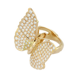 Cocktailring in Schmetterlingsform, in 750er Roségold mit Brillanten