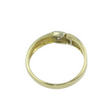 04_IHRSCHMUCK_ Asymmetrischer Gelbgoldbandring mit Brillanten und Diamanten in 585er Gelbgold