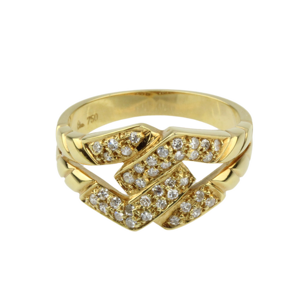 05_IhrSchmuck-funkelnder Diamantring-750er Gelbgold-Ca 0,30 ct. Diamanten-wesselton