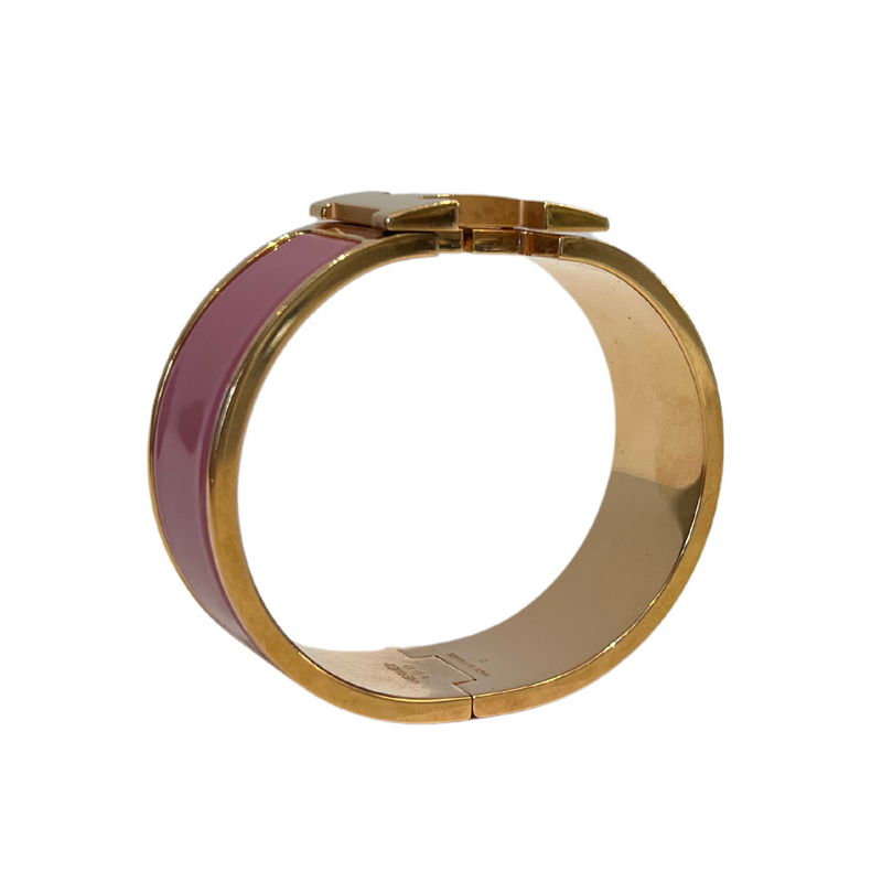 06_IHRSCHMUCK_Hermès Clic H Armreif, Farbe alt Rose, Rosefarben Gold, Größe 2,00cm