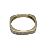 03_IHRSCHMUCK_Quadratischer Halbmemory Ring mit Brillanten-585er Gelbgold