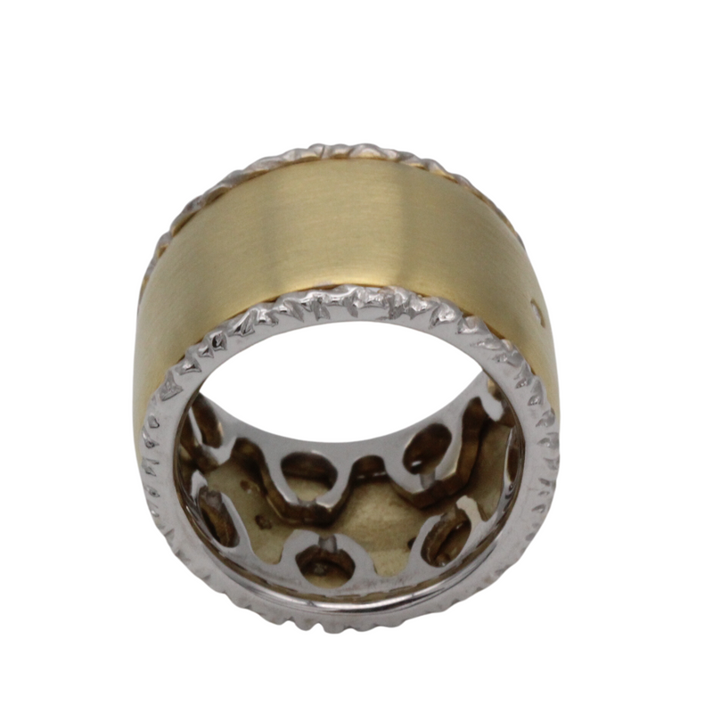 03_IHRSCHMUCK_Bandring, Sternenhimmel 585er Gelbgold-Weißgold mit Brillanten