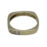 05_IHRSCHMUCK_Quadratischer Halbmemory Ring mit Brillanten-585er Gelbgold