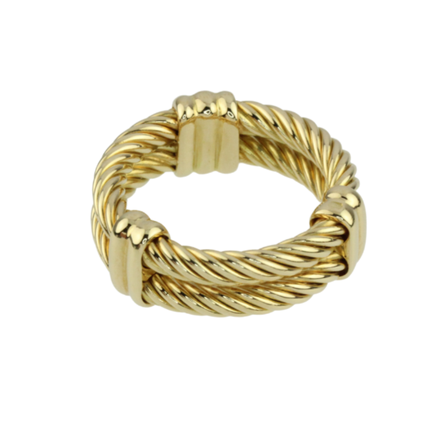 Modischer Markenring in Kordelform von CHARRIOL in 750er Gelbgold