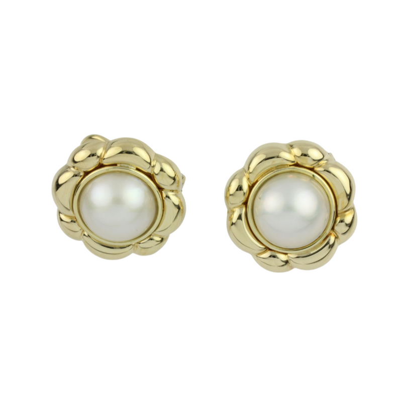 Ohrschmuck aus 750er Gelbgold mit Marbelperlen – PIERO MILANO Markenschmuck