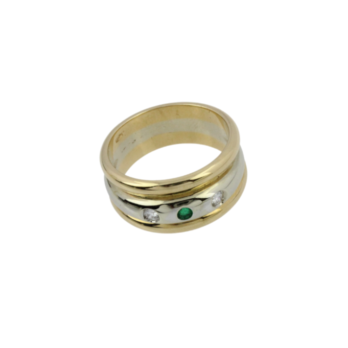 Evergreen Smaragdring in 750er Weiß / Gelbgold