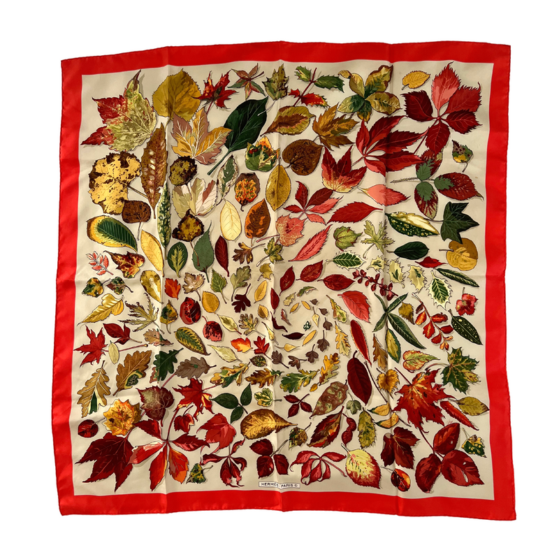 Hermès Seidentuch Carré 90x90 Feuilles d'automne
