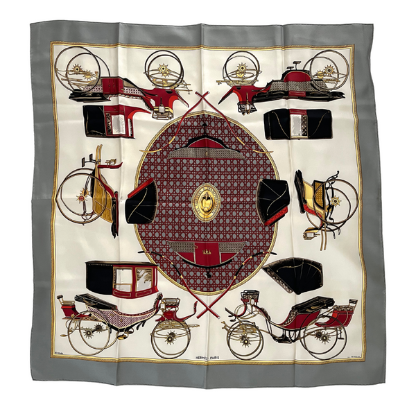 Hermès Seidentuch Carré 90x90 Les Voitures a transformation