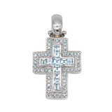 WEMPE Markenschmuck Kreuzanhänger, Kettenanhänger mit blauem Topas und klappbarer Öse