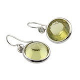 IhrSchmuck 750er Weißgoldohrhänger mit Brillanten und grünlichem Citrin Stein