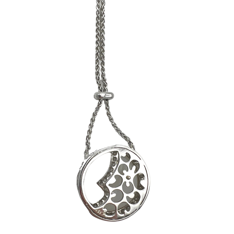 01_IhrSchmuck_WEMPE Markenschmuck Highlight, Mondanhänger mit Kette in 750er Weißgold, Besatz Bergkristall mit Brillanten