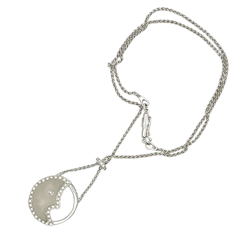 IhrSchmuck_WEMPE Markenschmuck Highlight, Mondanhänger mit Kette in 750er Weißgold, Besatz Bergkristall mit Brillanten