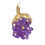 Amethyst Brosche in 750er Gelbgold mit Brillanten